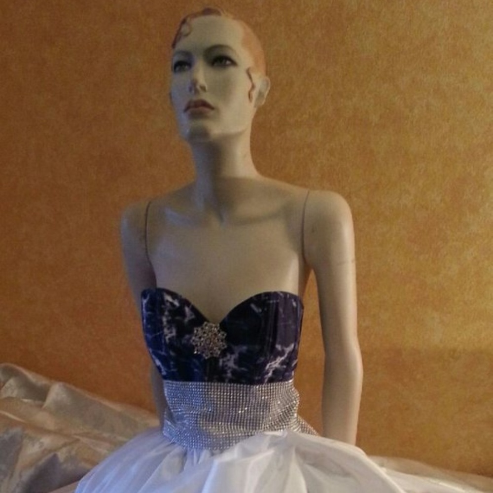 Denim & Diamonds Corset Taffeta Wedding Ballgown - Picture 6 of 8